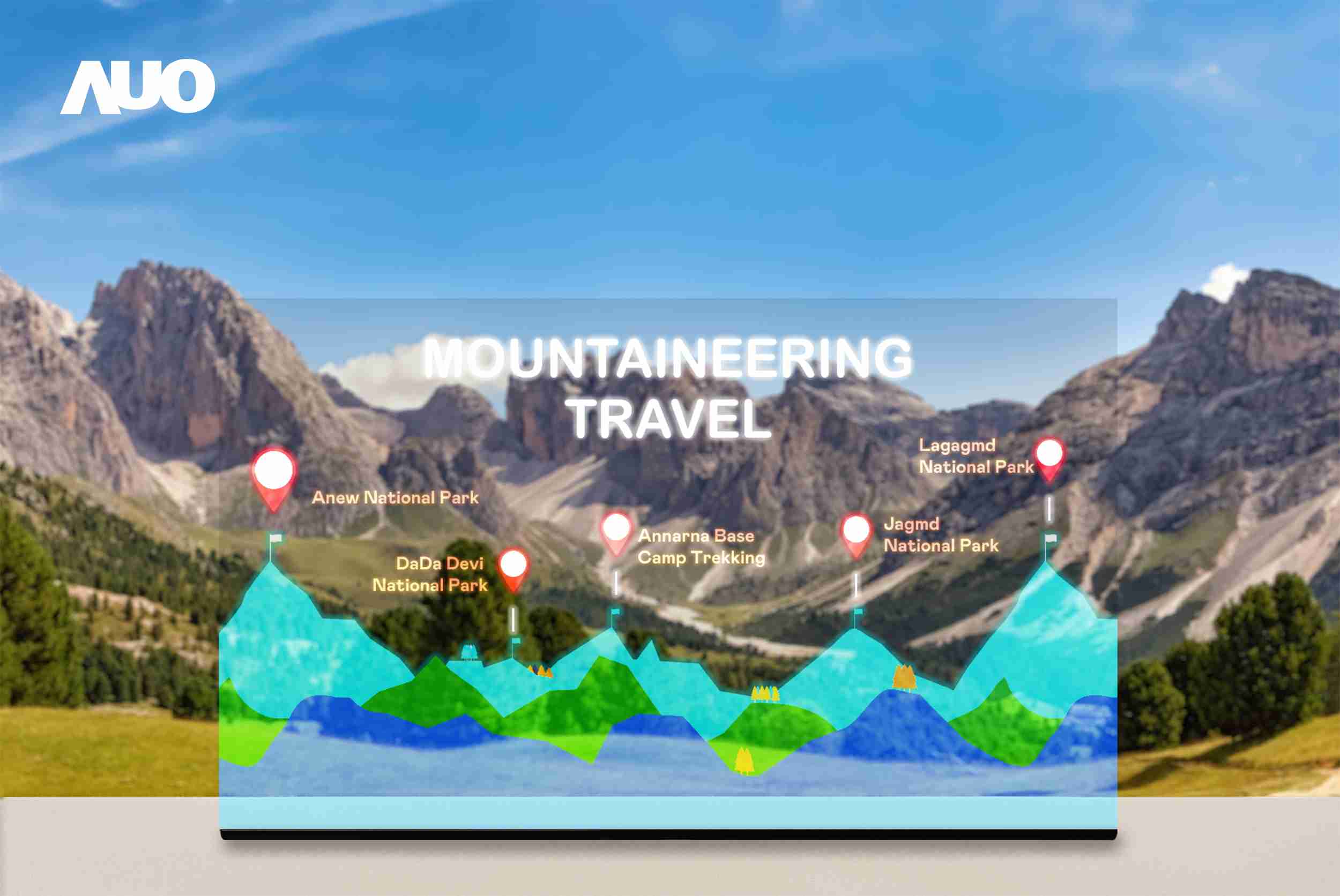 口袋牛店展示全球单片尺寸最大(*)42吋透明Micro LED显示器拼接而成的〝64吋透明Micro LED显示器〞，，，具备高透明度、、1,000 nits高亮度、、、广色域、、采用三边无边框的无缝拼接等多重特色，，呈现超高清、、、、细腻画质而不遮挡后方视觉，，满足层峰需求，，可广泛运用于零售、、、、艺术展览或商业空间等场域